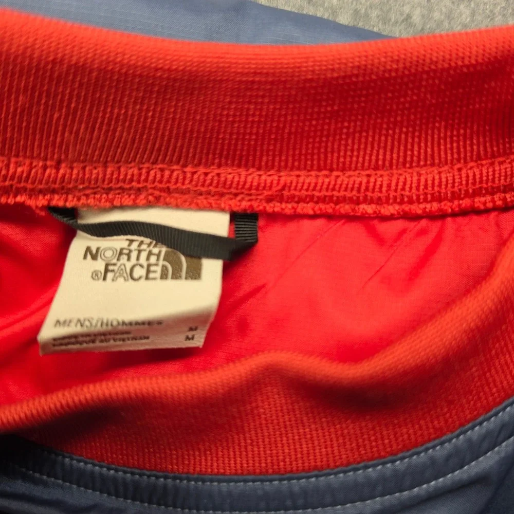 The North Face Mens Windbreaker Pullover Navy Blue Red Crewneck Jacket Size M